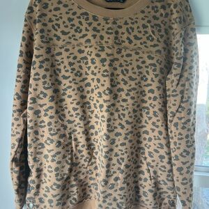 Abercrombie & Fitch Tan Leopard Print Sweater